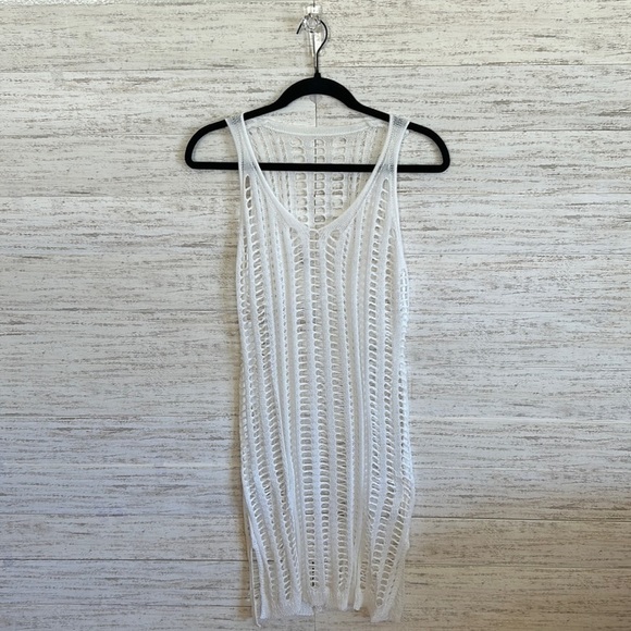 White Knitted Throw Over Dress | SIZE S - Picture 2 of 4